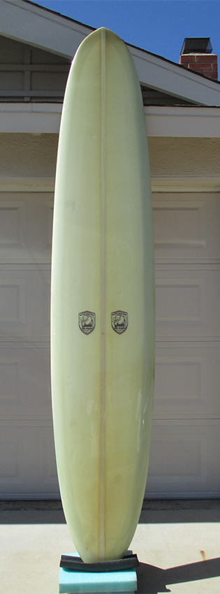Deck of 1968 Bing Pintail Lightweight Vintage Surfboard