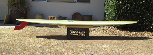 Sideview of 1968 Bing Pintail Lightweight Vintage Surfboard