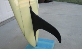 Fin of 1968 Hansen Superlight Pintail Vintage Surfboard