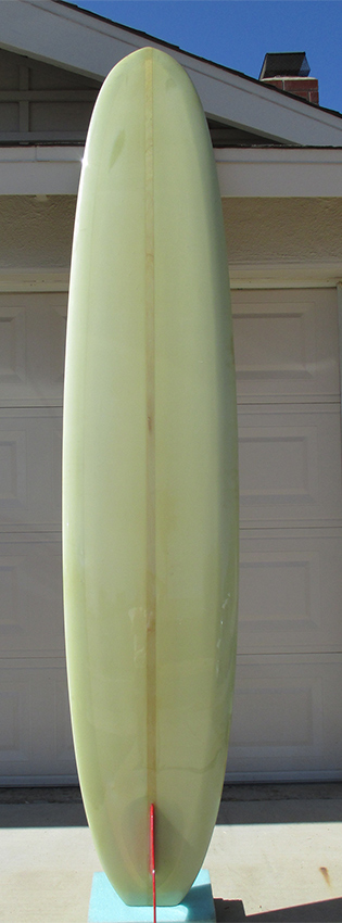 Bottom of 1968 Bing Pintail Lightweight Vintage Surfboard