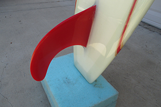 Fin of 1967 Jacobs-Takayama Vintage Surfboard