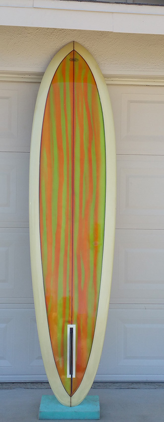 Bottom of 1969 Hansen Transition  Vintage Surfboard